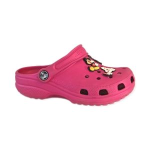 Crocs Kids Pink Clogs W/Jibbitz Disney Charms